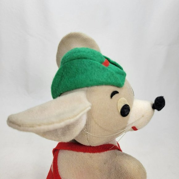 1979 Fun Farm Christmas Elf Helper Mouse Vintage 7" Stuffed Plush Toy *STAINS - Picture 3 of 11
